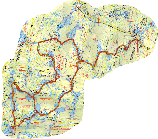 Strecke der Paddeltour 2004